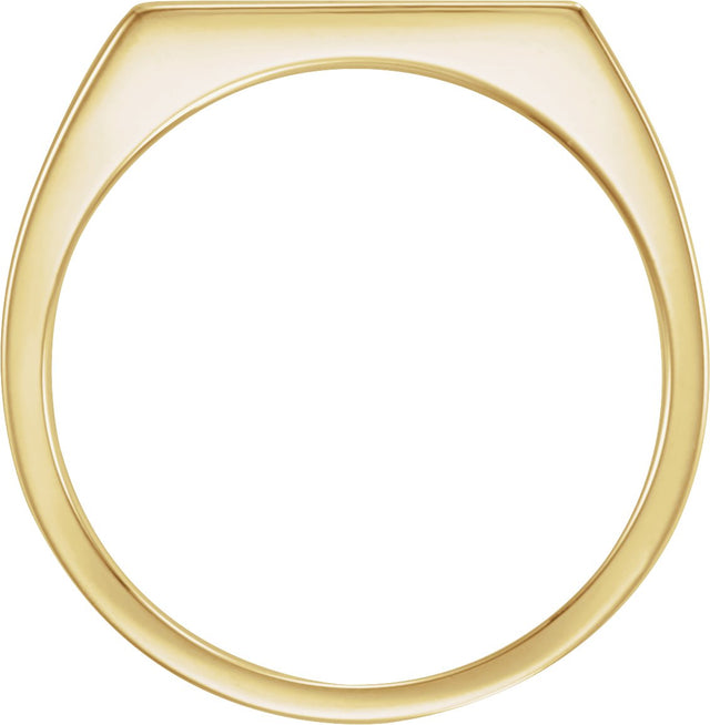 Men's 14K Gold Rectangle Signet Ring - Yellow Gold - view 2