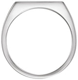 Men's Platinum Rectangle Signet Ring - view 2