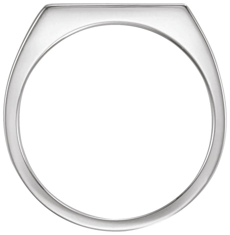 Men's Platinum Rectangle Signet Ring - view 2
