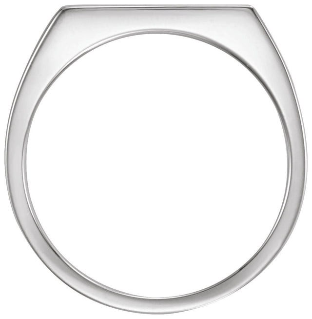 Men's Platinum Rectangle Signet Ring - view 2