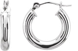 14K Gold Tube Hoop Earrings II - White Gold