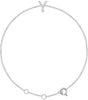 14K Gold Round Natural Diamond Initial Bracelet - White Gold