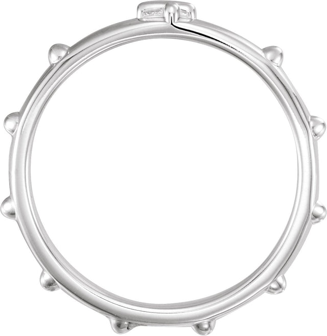 Men's Platinum Rosary Ring – 5mm - view 2