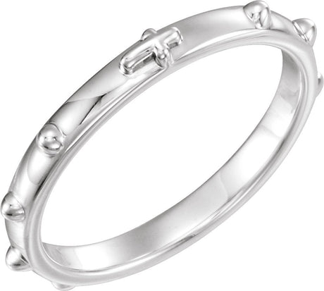 Men's Platinum Rosary Ring – 5mm