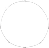 14K Gold Lab-Grown Diamond Bezel-Set Station Necklace - White Gold