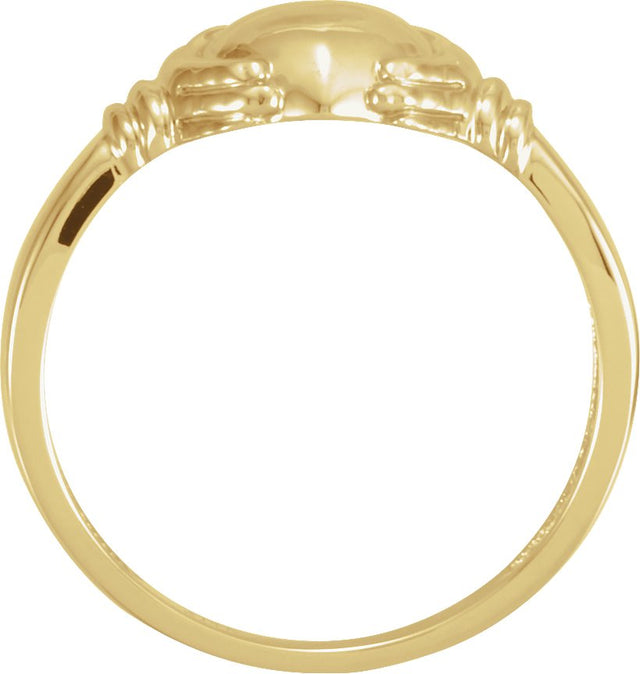 18K Gold Claddagh Band - Yellow Gold - view 3