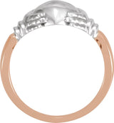 14K Gold Claddagh Band - X1 White Gold (Nickel-Free) - view 4