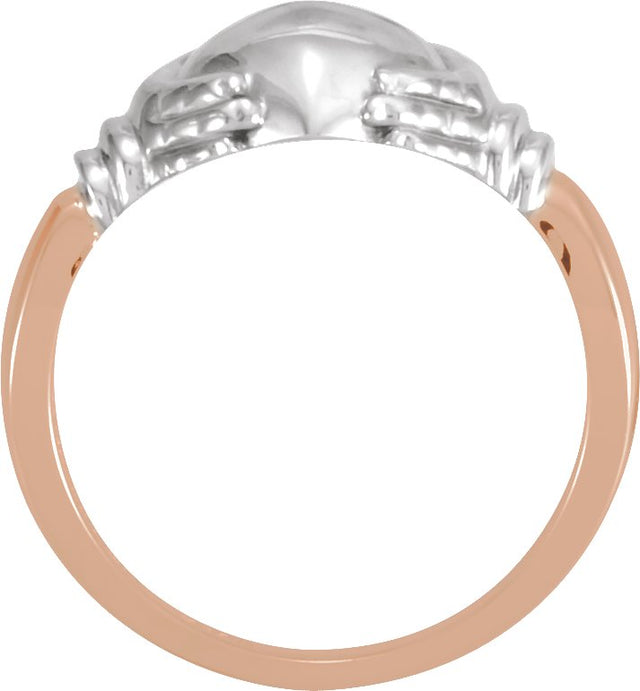 14K Gold Claddagh Band - X1 White Gold (Nickel-Free) - view 4