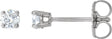 Platinum Natural Diamond Round 4-Prong Lightweight Stud Earrings