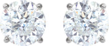 Platinum Lab-Grown Moissanite Round 4-Prong Lightweight Stud Earrings - view 2
