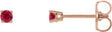 14K Gold Lab-Grown Ruby Round 4-Prong Lightweight Stud Earrings – 2.5-8mm Stones - Rose Gold