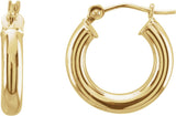 14K Gold Tube Hoop Earrings II - Yellow Gold