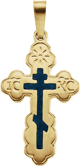 14K Gold Orthodox Cross Pendant