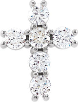 Platinum Round Natural Diamond Cross Necklace or Pendant – up to 1 3/8 CTW