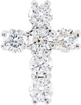 Platinum Round Natural Diamond Cross Necklace or Pendant – up to 1 3/8 CTW