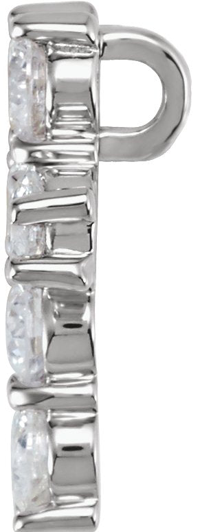 Platinum Round Natural Diamond Cross Necklace or Pendant – up to 1 3/8 CTW - view 2