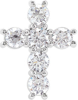 Platinum Round Natural Diamond Cross Necklace or Pendant – up to 1 3/8 CTW