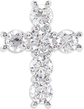 Platinum Round Natural Diamond Cross Necklace or Pendant – up to 1 3/8 CTW
