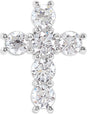 Platinum Round Natural Diamond Cross Necklace or Pendant – up to 1 3/8 CTW