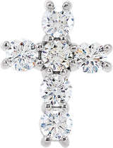 Platinum Round Natural Diamond Cross Necklace or Pendant – up to 1 3/8 CTW