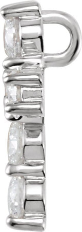 Platinum Round Natural Diamond Cross Necklace or Pendant – up to 1 3/8 CTW - view 2