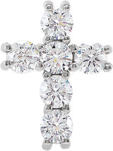 Platinum Round Natural Diamond Cross Necklace or Pendant – up to 1 3/8 CTW