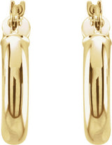 14K Gold Tube Hoop Earrings II - Yellow Gold - view 2