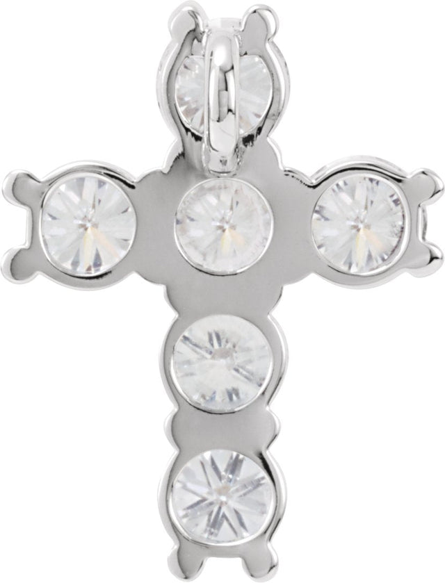 Platinum Round Natural Diamond Cross Necklace or Pendant – up to 1 3/8 CTW - view 3