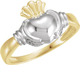 18K Gold Claddagh Band - Yellow/White Gold - view 3