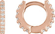 14K Gold Round Natural Diamond Accented Huggie Earrings – up to 1/4 CTW - Rose Gold