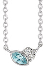 Platinum Marquise Natural Blue Zircon Accented Bezel-Set Necklace