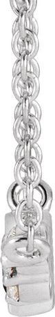 14K Gold Marquise Natural White Sapphire Accented Bezel-Set Necklace - White Gold - view 2