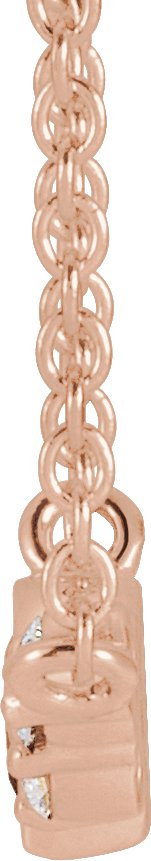 14K Gold Marquise Natural White Sapphire Accented Bezel-Set Necklace - Rose Gold - view 2