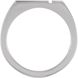 Men's 10K Gold Rectangle Cross Signet Ring - White Gold - view 2