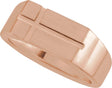 Men's 14K Gold Rectangle Cross Signet Ring - Rose Gold