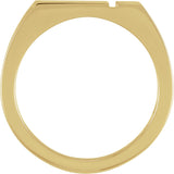 Men's 14K Gold Rectangle Cross Signet Ring - Yellow Gold - view 2