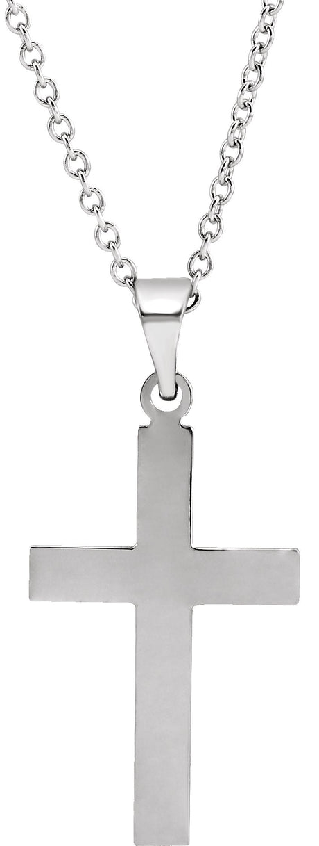 14K Gold Cross Necklace or Pendant IV - White Gold