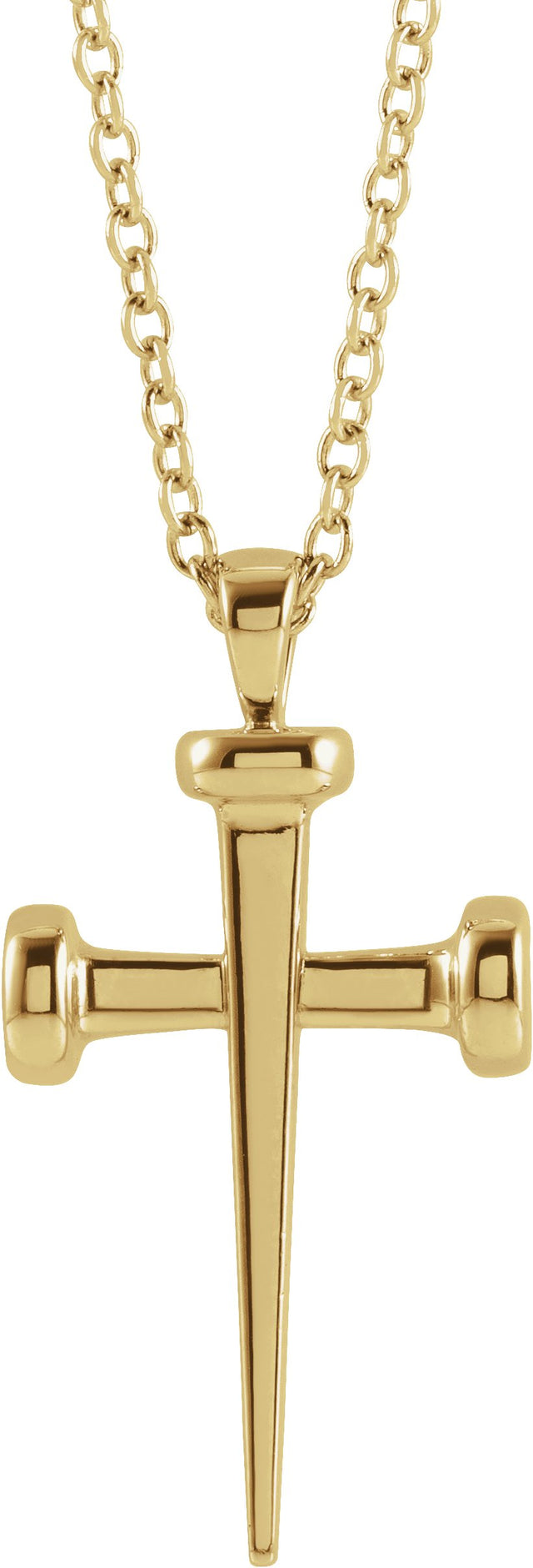 14K Gold Nail Cross Necklace or Pendant - Yellow Gold