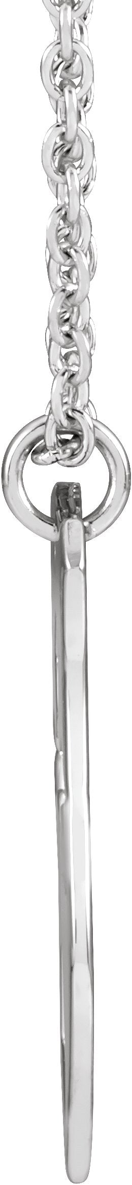 14K Gold Pierced Cross Shield Necklace or Pendant - White Gold - view 2