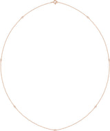 14K Gold Natural Diamond Bezel-Set Station Necklace - Rose Gold