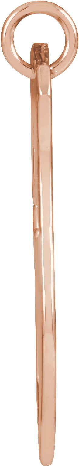 14K Gold Pierced Cross Shield Necklace or Pendant - Rose Gold - view 2