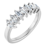 14K Gold Lab-Grown Diamond Seven-Stone Anniversary Band - White Gold