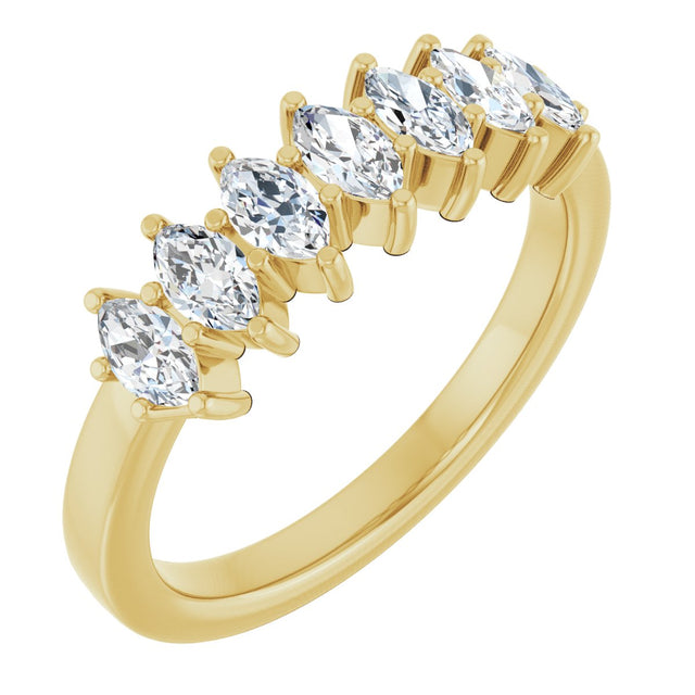 14K Gold Lab-Grown Diamond Seven-Stone Anniversary Band - Yellow Gold