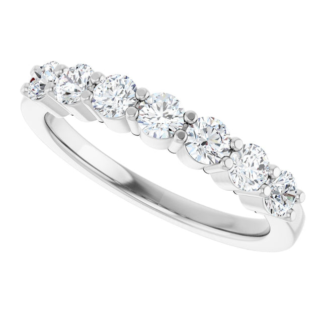 Platinum Natural Diamond Seven-Stone Anniversary Band - view 5
