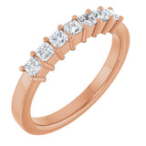 14K Gold Lab-Grown Diamond Seven-Stone Anniversary Band - Rose Gold