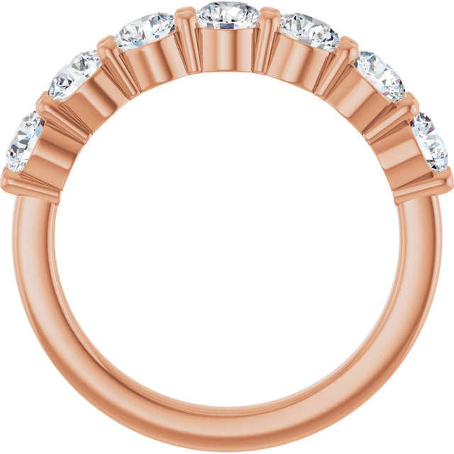 14K Gold Lab-Grown Diamond Seven-Stone Anniversary Band - Rose Gold - view 2