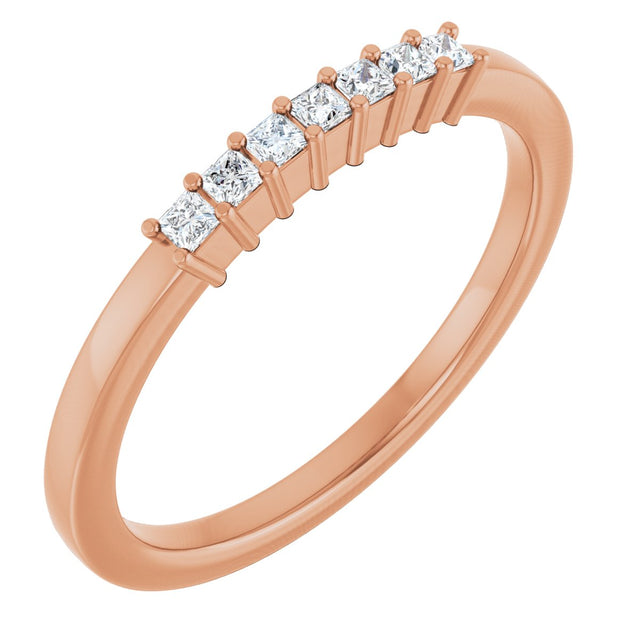 14K Gold Lab-Grown Diamond Seven-Stone Anniversary Band - Rose Gold