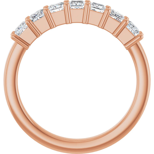 14K Gold Lab-Grown Diamond Seven-Stone Anniversary Band - Rose Gold - view 2