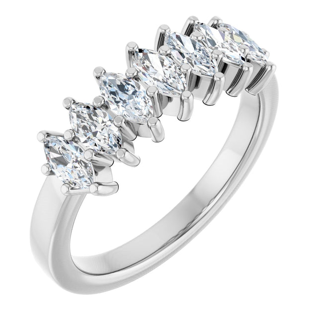 Platinum Lab-Grown Diamond Seven-Stone Anniversary Band