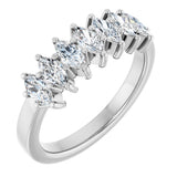 14K Gold Lab-Grown Diamond Seven-Stone Anniversary Band - White Gold